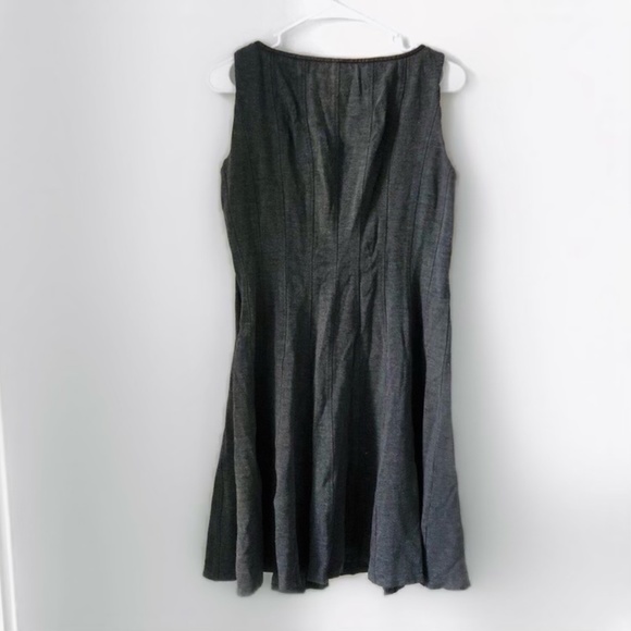 Lauren Ralph Lauren Lamb Leather Detail Sleeveless Flare Shift Dress Sz 10 - Picture 2 of 4